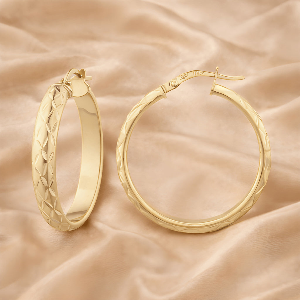 Hoop Earrings 9ct - detail view | Prime Jewellery