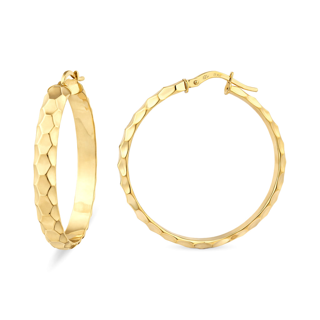 Diamond Hoop Earrings 9ct Yellow Gold | Prime Jewellery
