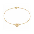 9ct Yellow Gold 7.5 Inch Heart Bracelet
