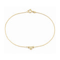 9ct Yellow Gold Heart and Beads on Paperclip Bracelet
