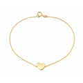 9ct Yellow Gold 7.5 Inch Heart Bracelet