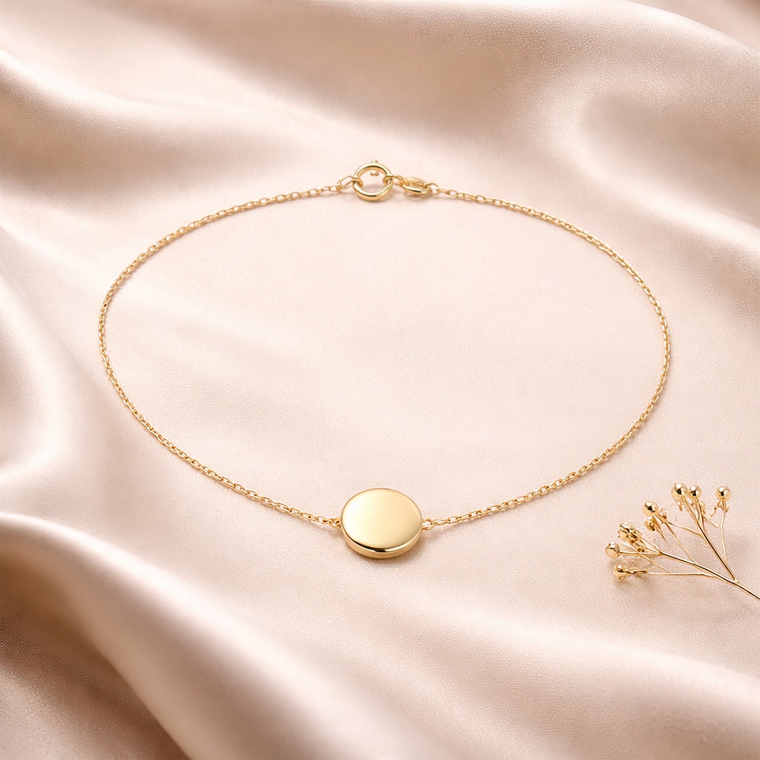 9ct Yellow Gold 7.5 Inch Circle Bracelet