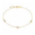 9ct Yellow Gold Trilogy Bracelet with Cubic Zirconia – Bezel Set Station Chain