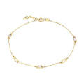 9ct Yellow Gold Emerald Cut Station Bracelet with Cubic Zirconia