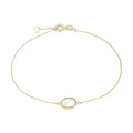 9ct Yellow Gold Oval Mother of Pearl Bracelet with Cubic Zirconia Bezel Set