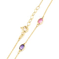 9ct Yellow Gold Multi Colour Oval Cubic Zirconia Station Bracelet