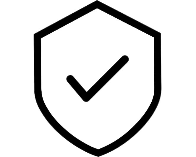 Green shield icon with a check mark on a white background