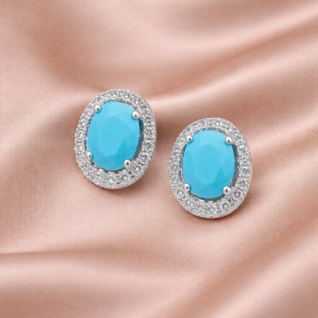 Turquoise Stud Earrings - detail view | Prime Jewellery