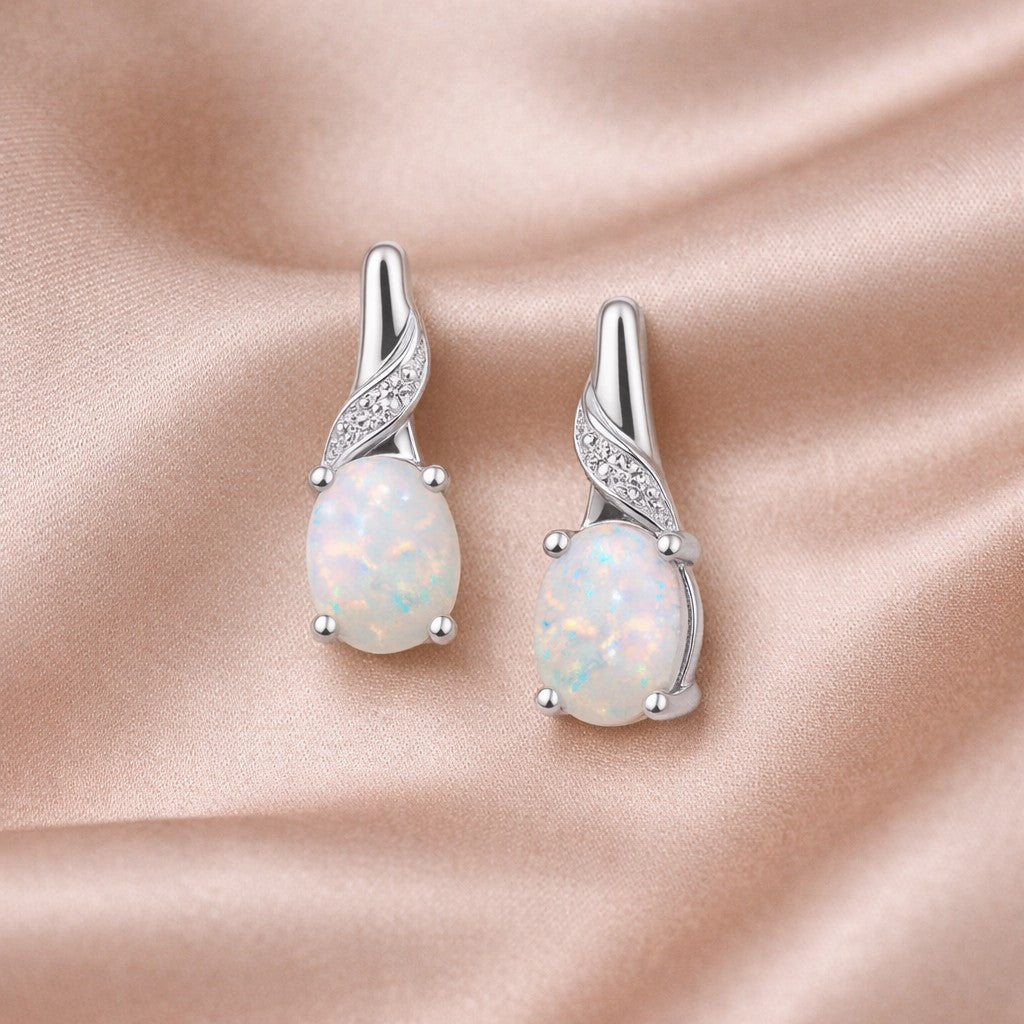 Opal Drop Earrings - detail view | Prime Jewellery