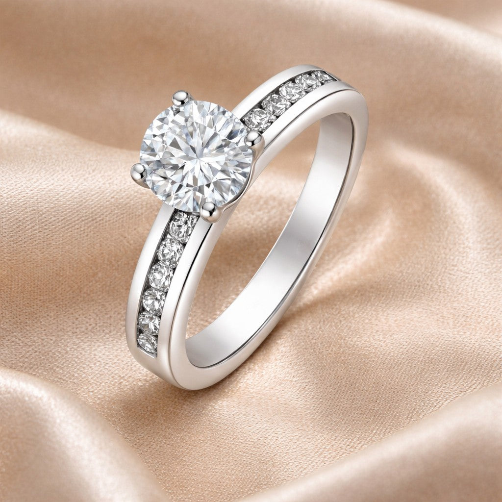 Silver CZ Engagement Ring