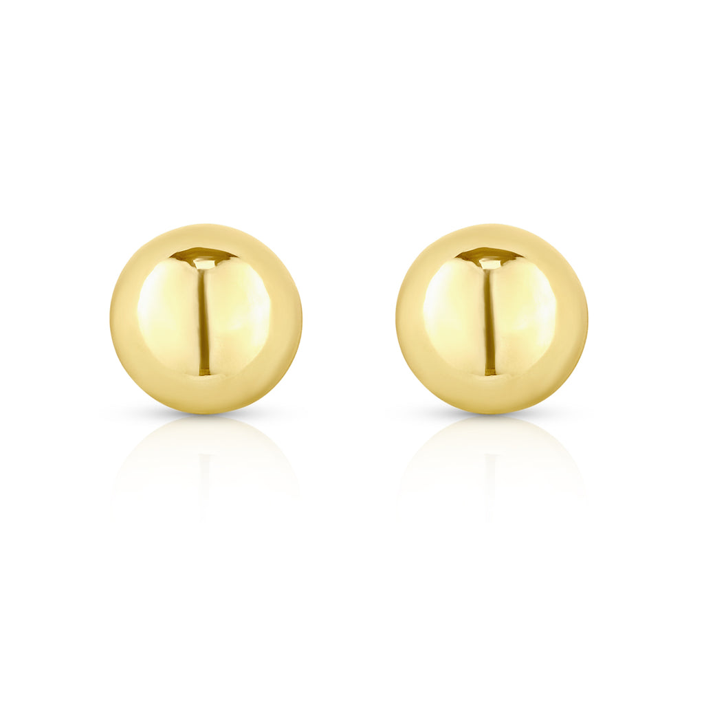 9ct Yellow Gold 5mm Button Stud Earrings