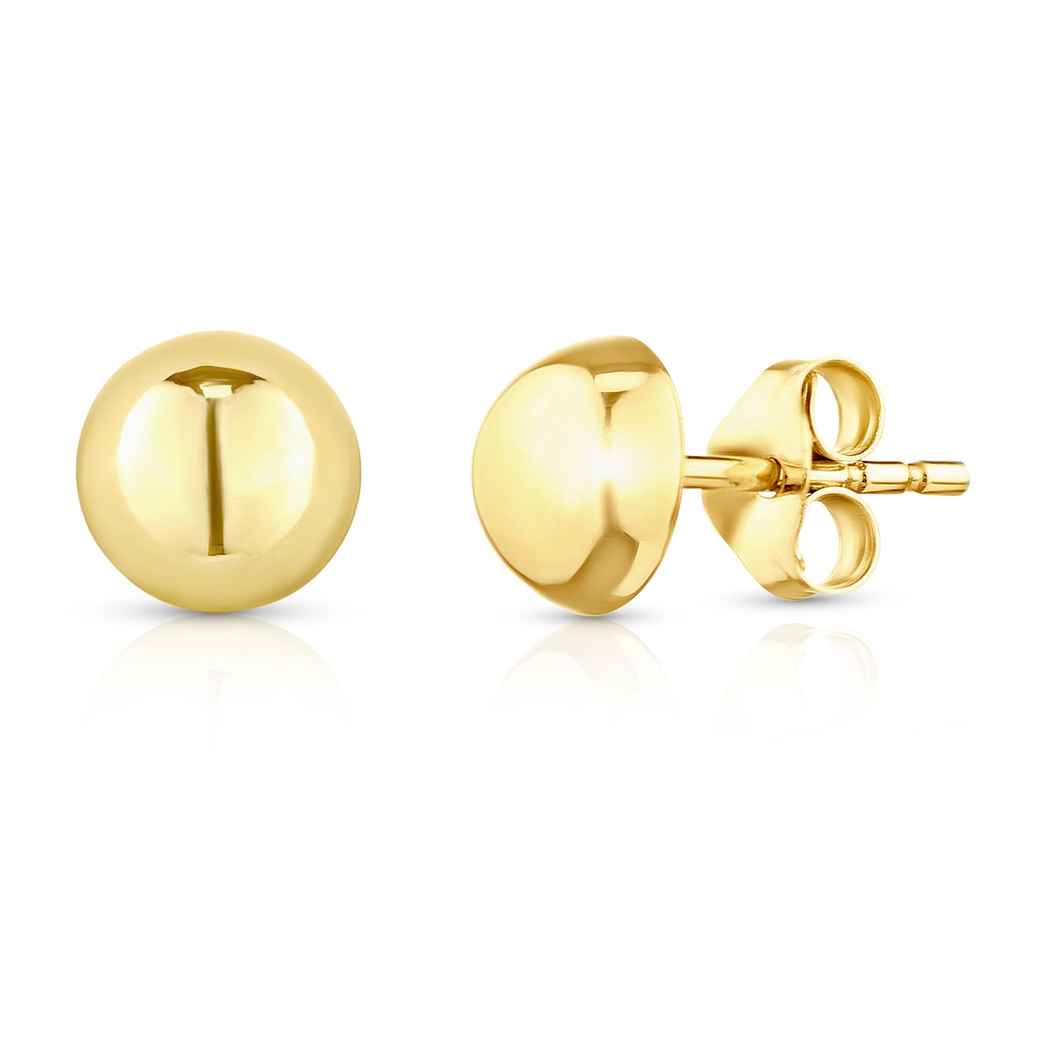 9ct Yellow Gold 5mm Button Stud Earrings