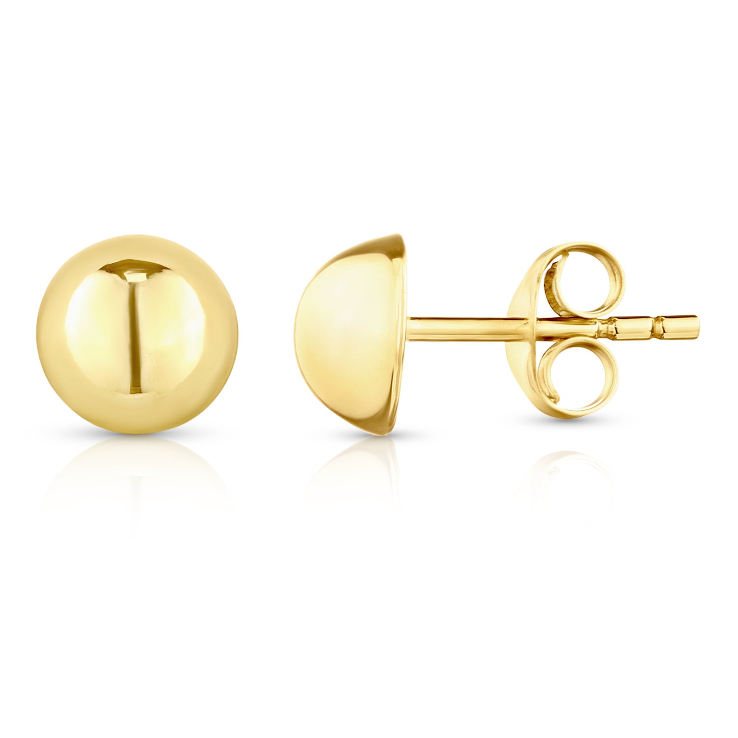 9ct Yellow Gold 5mm Button Stud Earrings