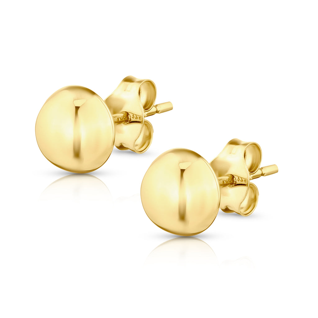 9ct Yellow Gold 5mm Button Stud Earrings
