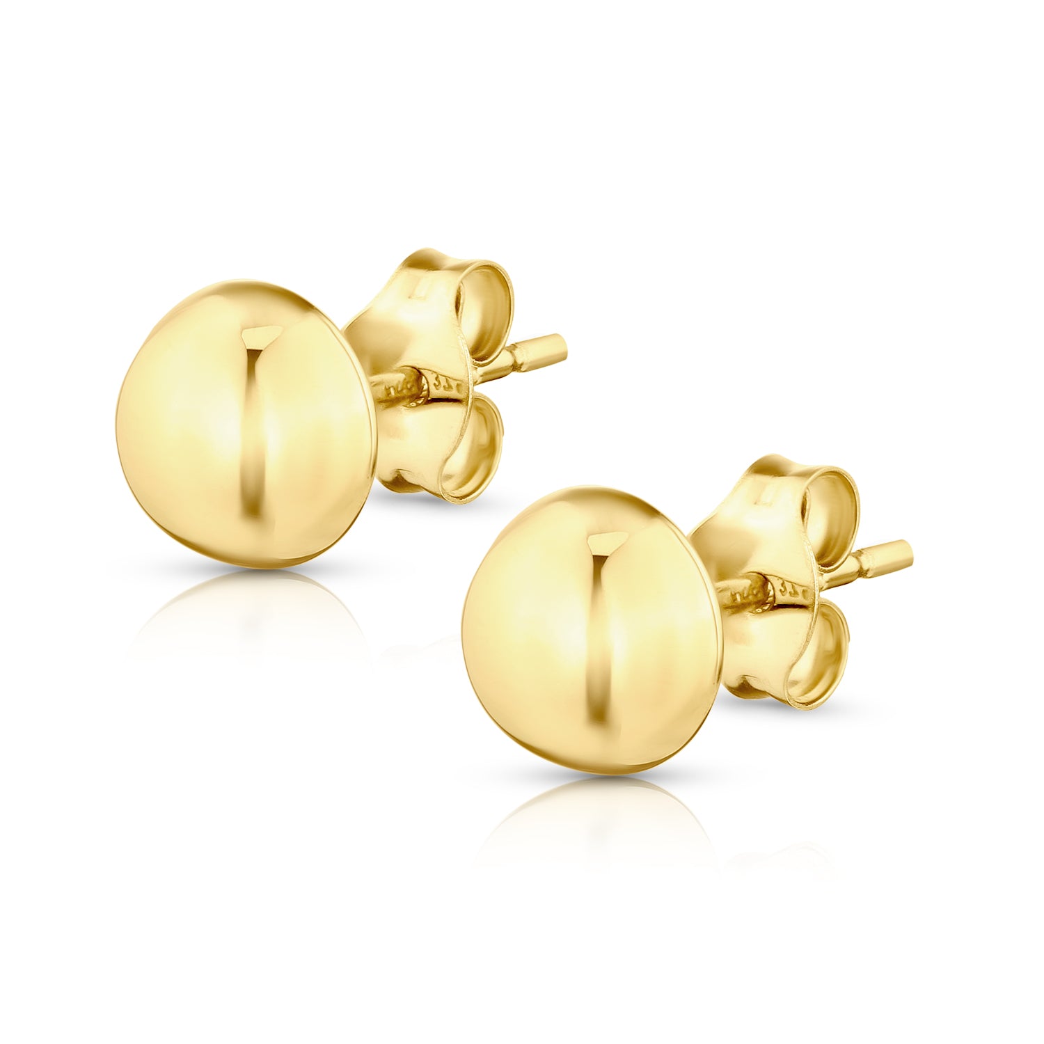 9ct Yellow Gold 5mm Button Stud Earrings