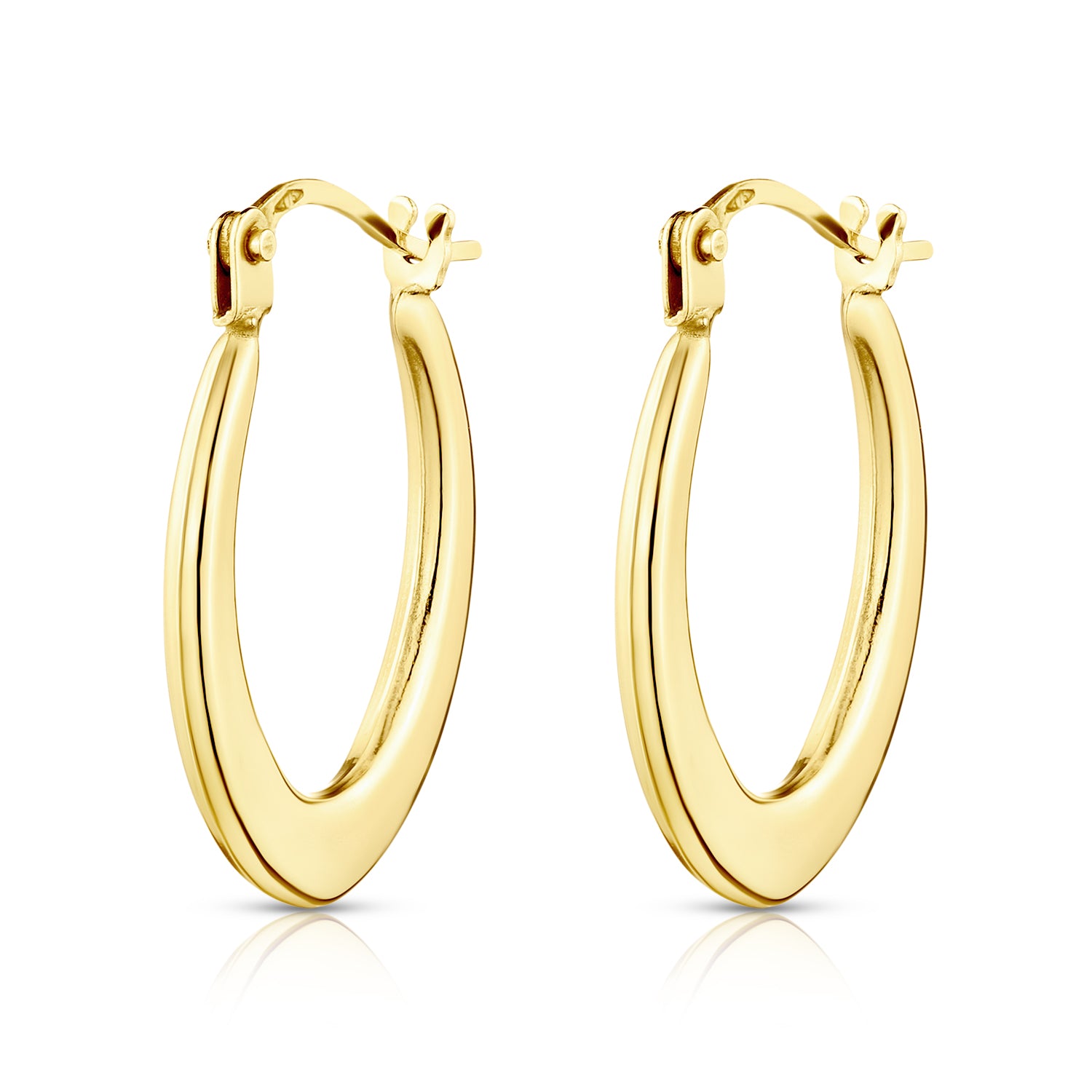 9ct Yellow Gold Oval Creole Earrings