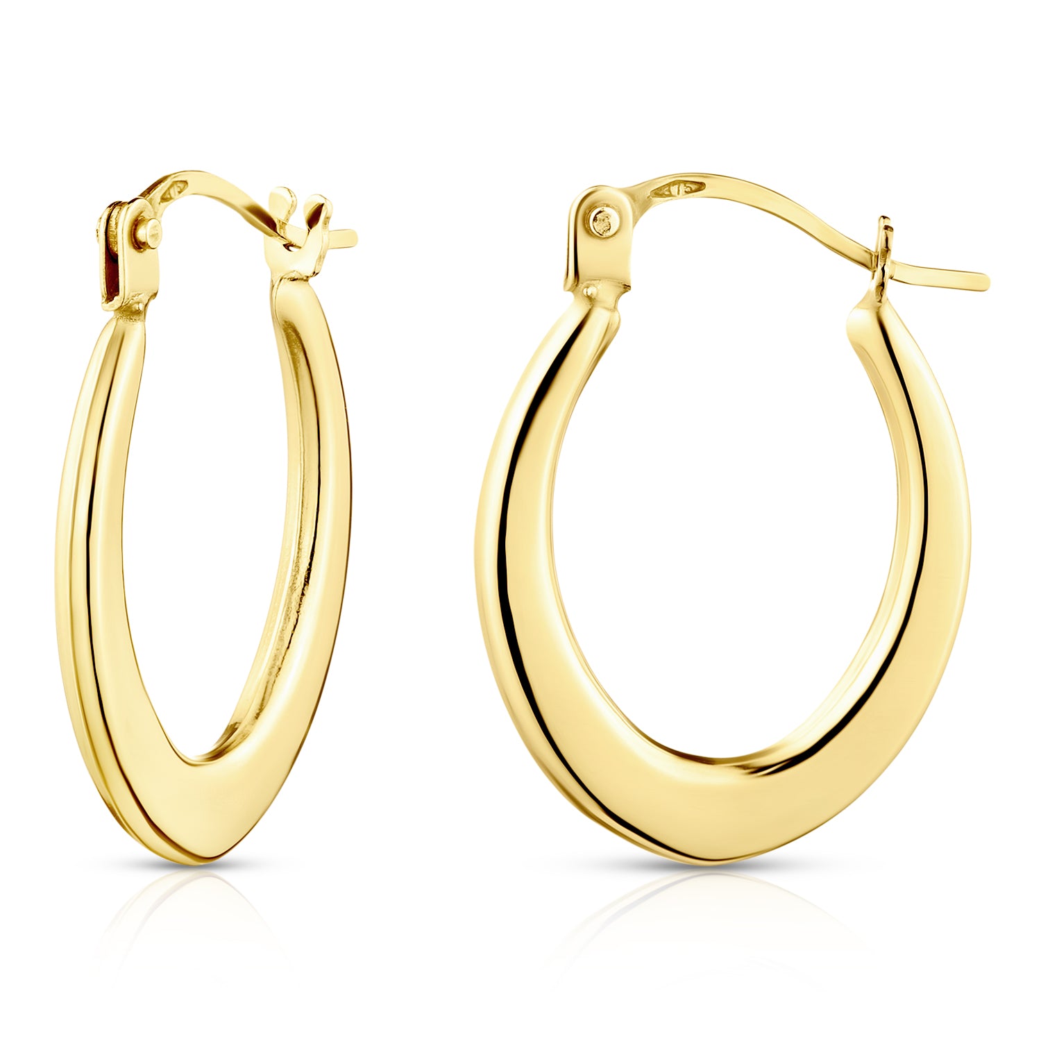 9ct Yellow Gold Oval Creole Earrings