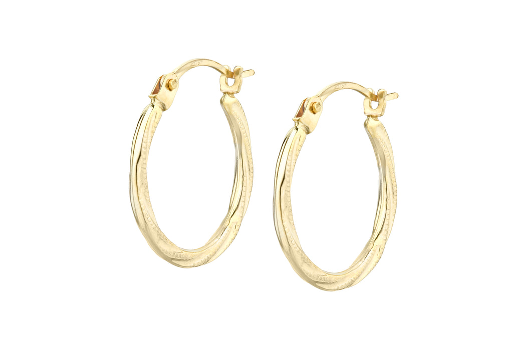 9ct Yellow Gold Twist Hoop Earrings