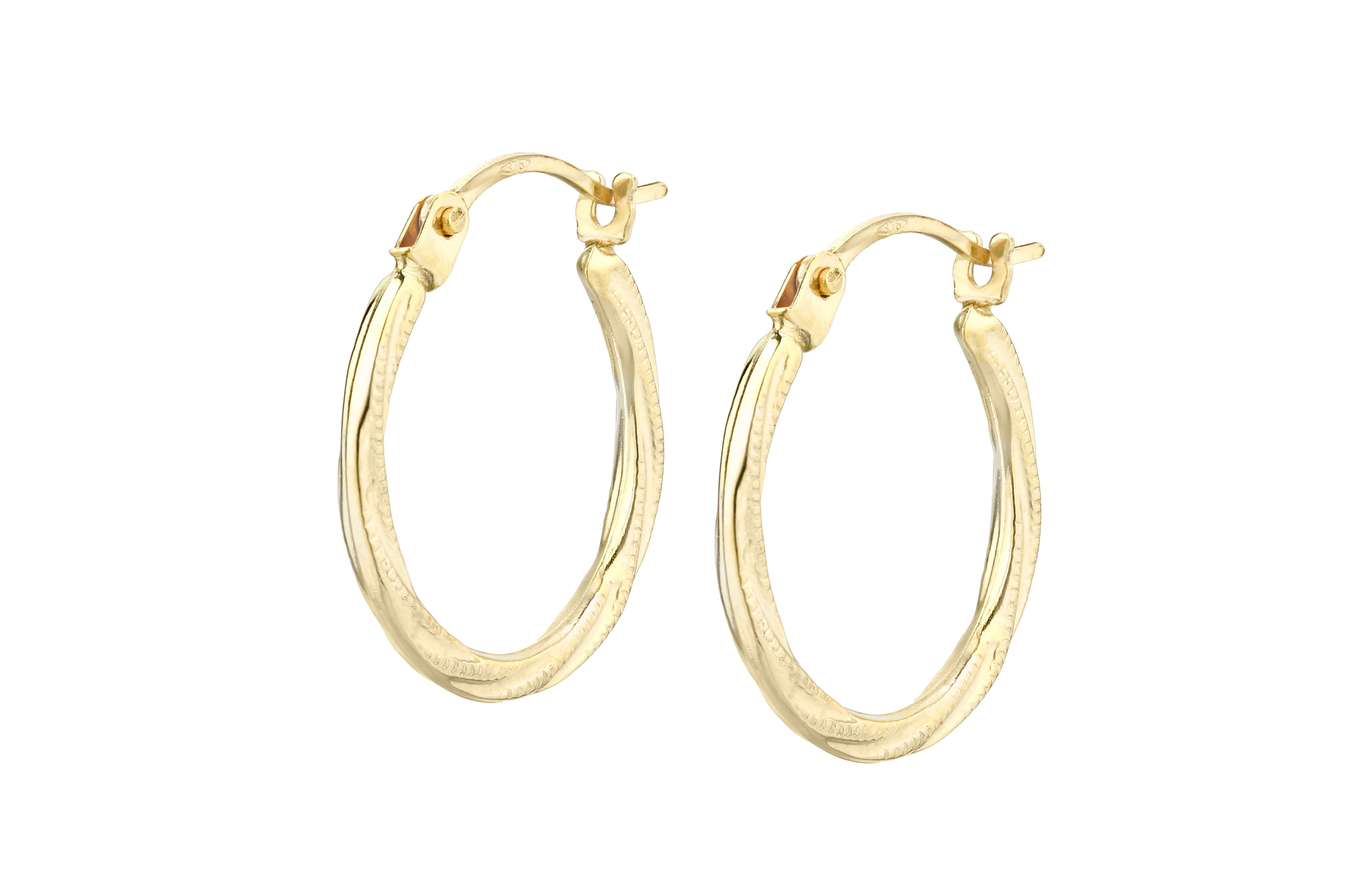 9ct Yellow Gold Twist Hoop Earrings