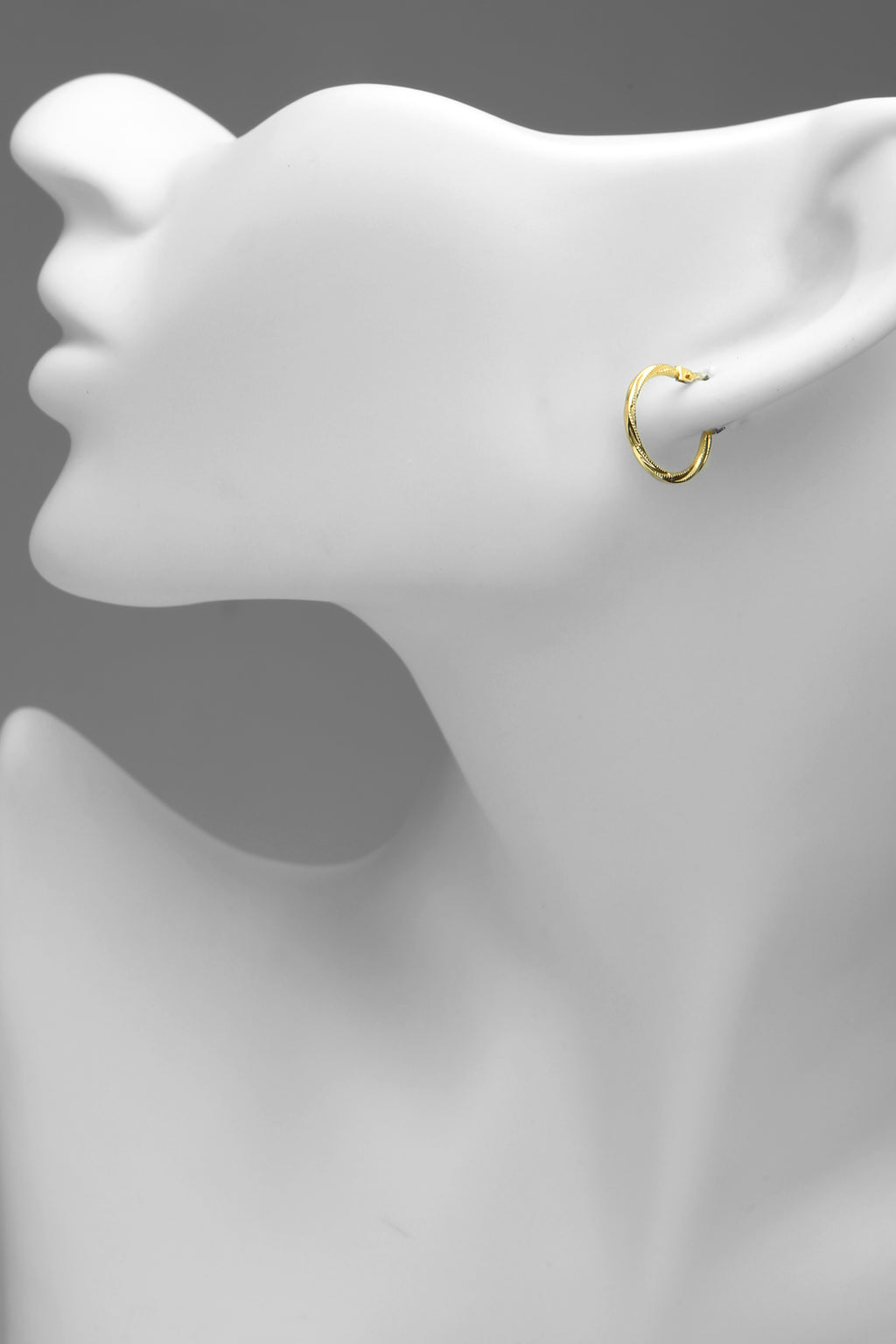 9ct Yellow Gold Twist Hoop Earrings