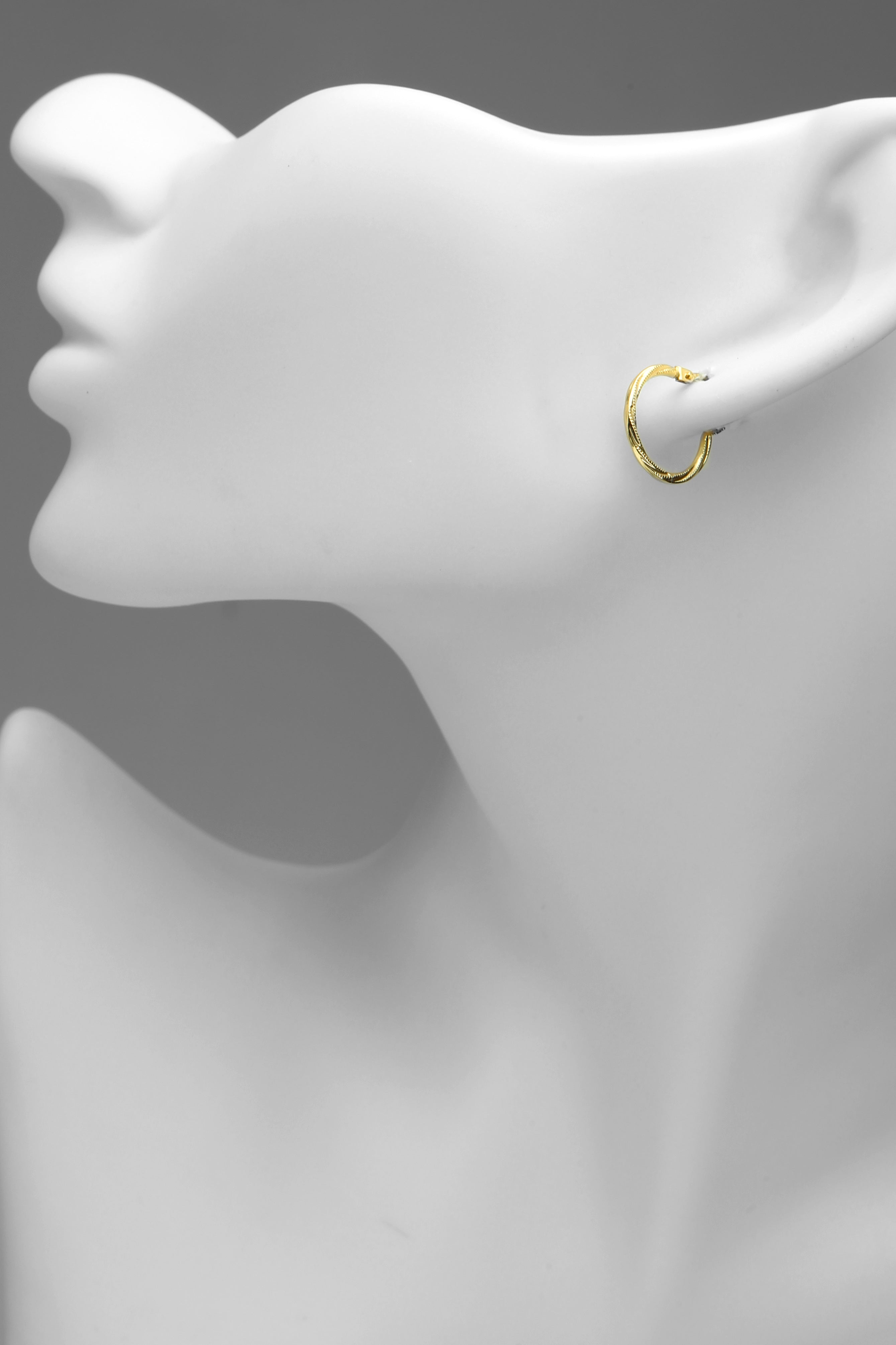 9ct Yellow Gold Twist Hoop Earrings