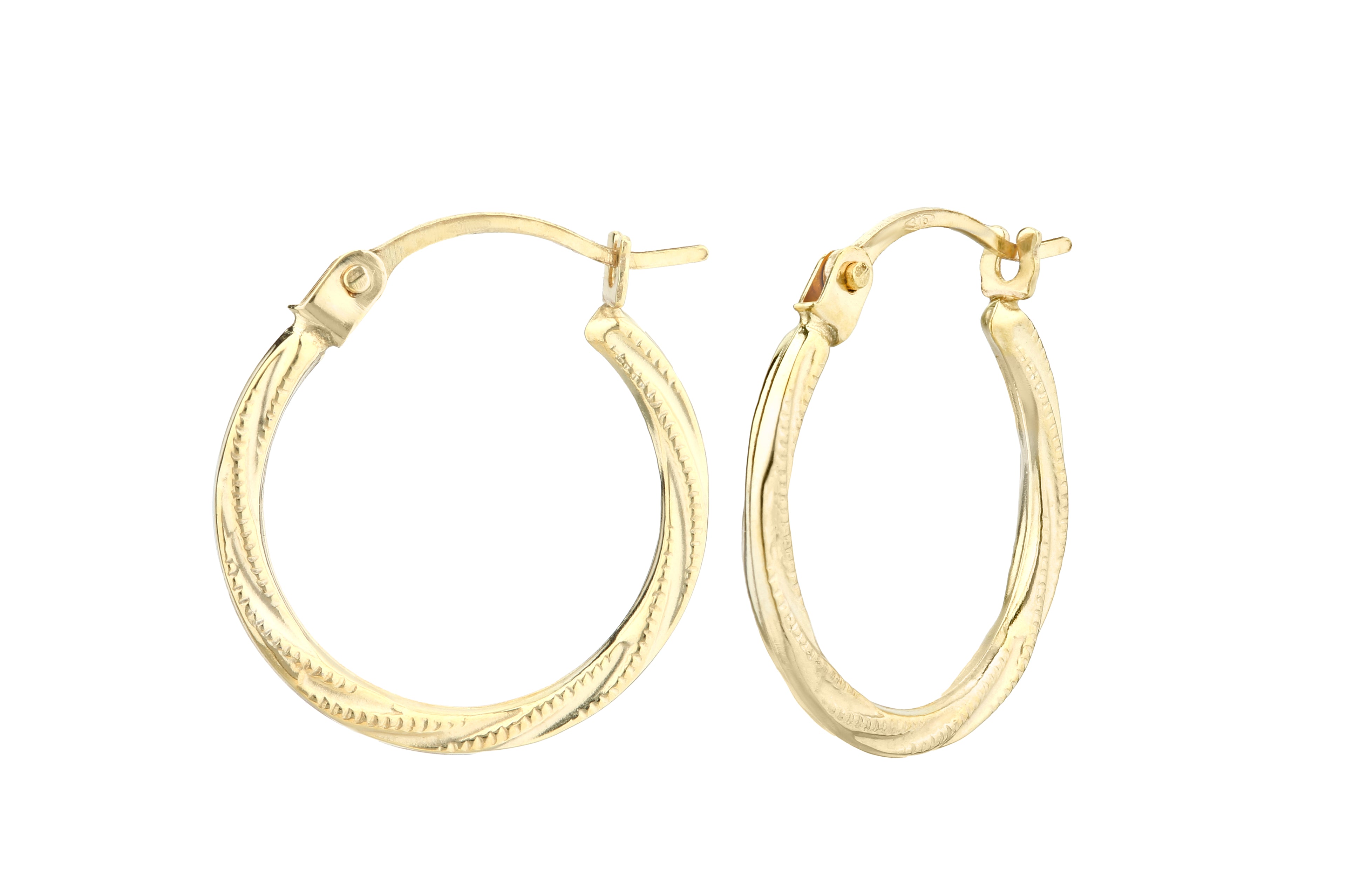 9ct Yellow Gold Twist Hoop Earrings