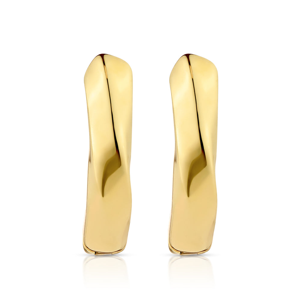9ct Yellow Gold Twist Huggie Earrings