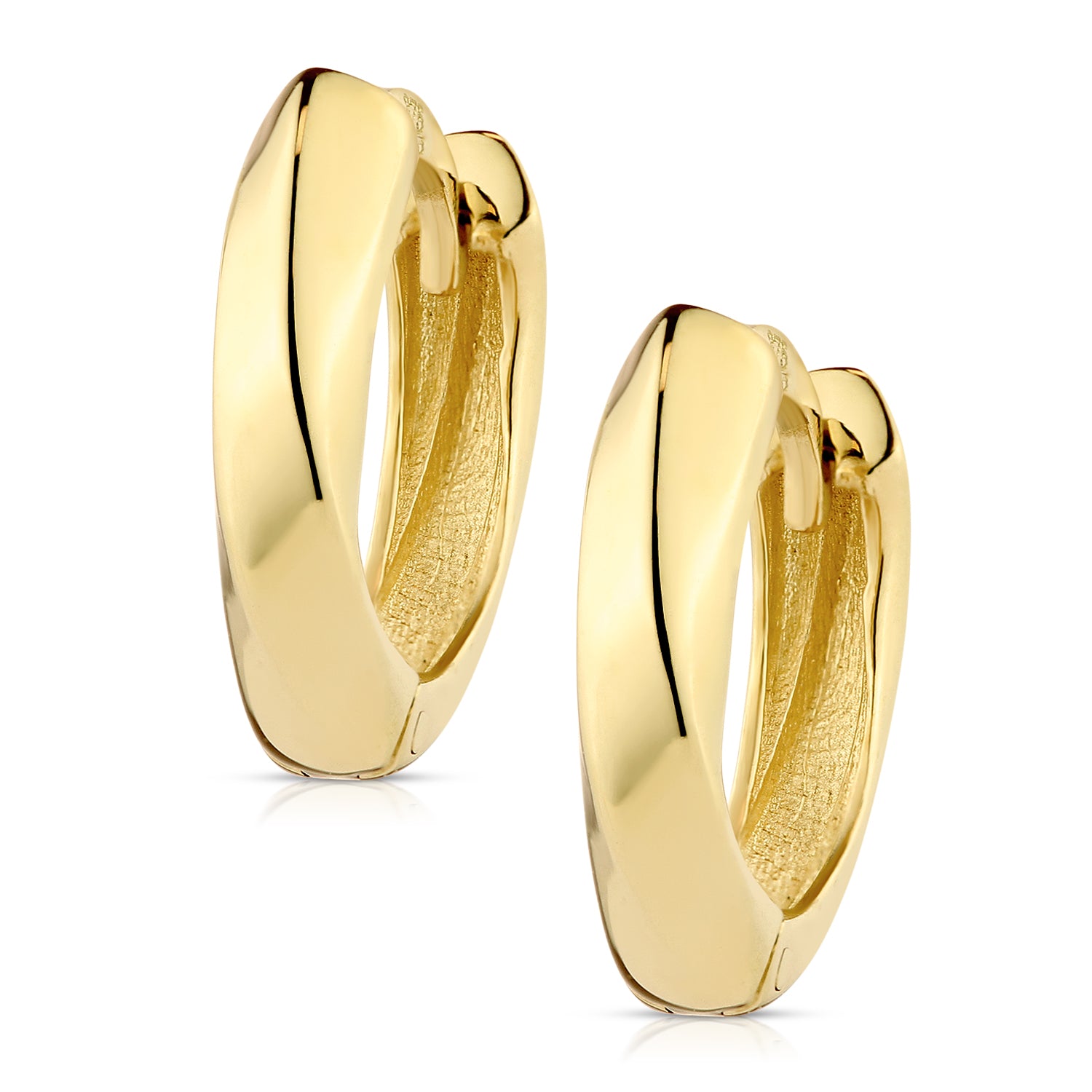 9ct Yellow Gold Twist Huggie Earrings