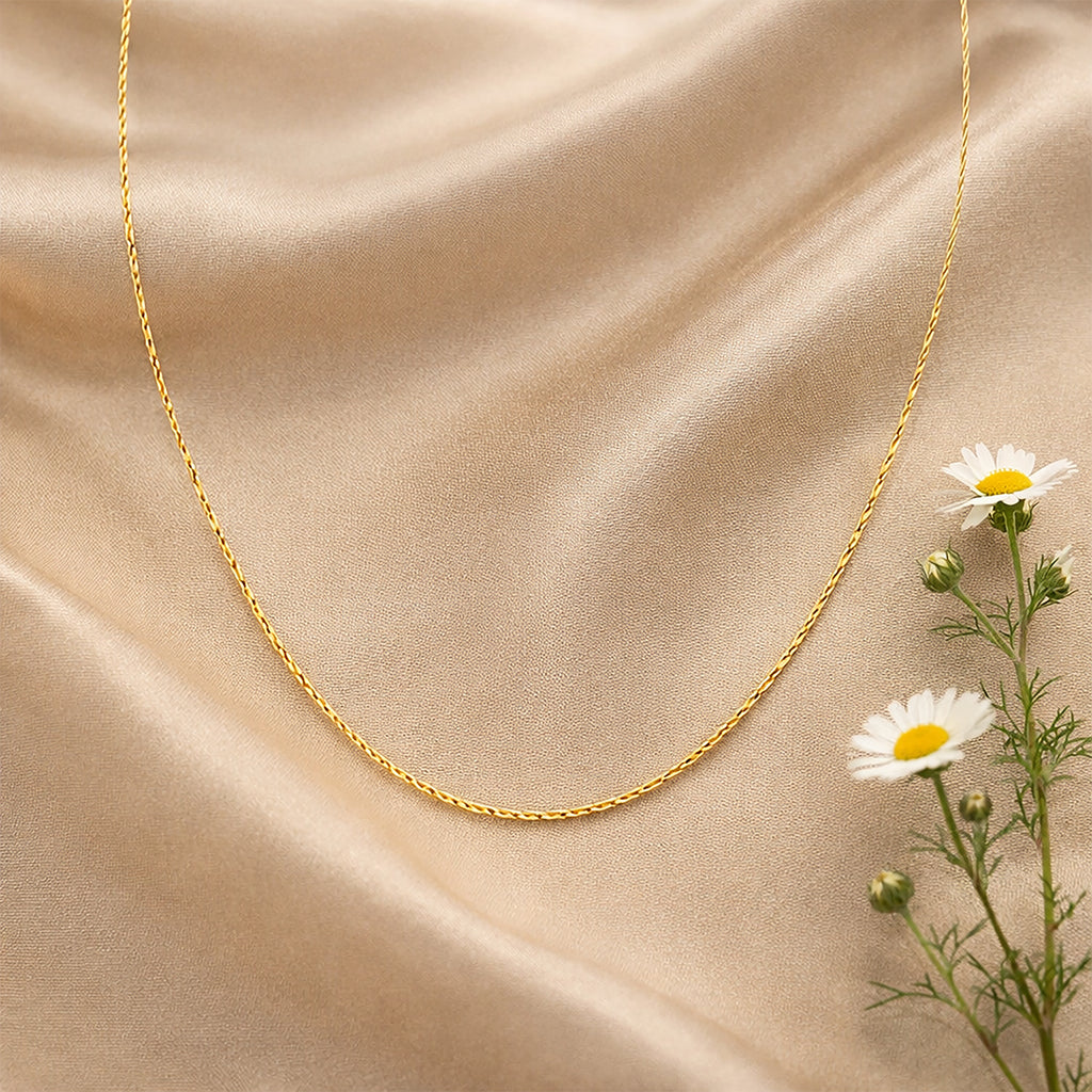 9ct Yellow Gold 16 Inch Forzatina Disc Chain