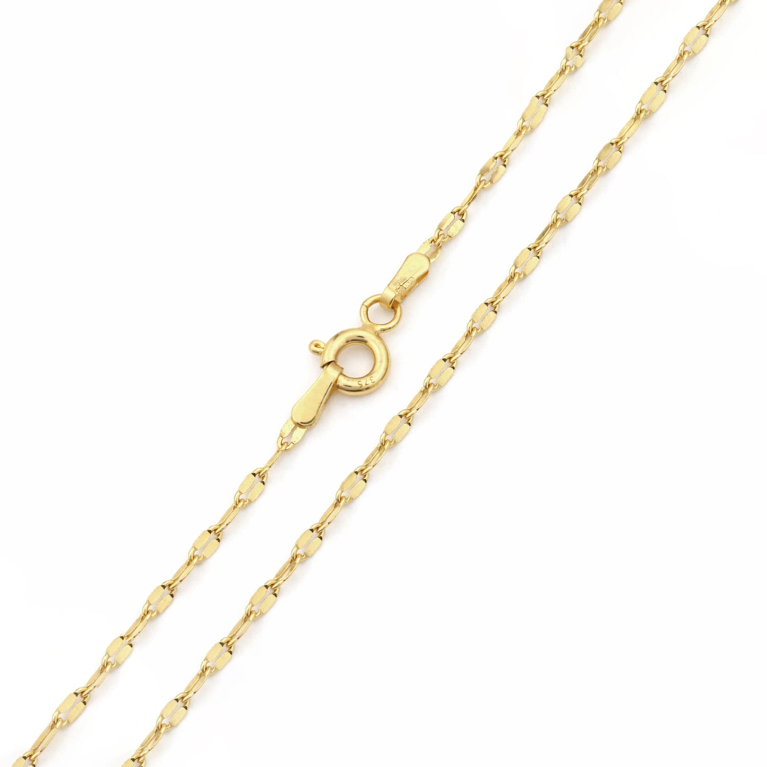 9ct Yellow Gold 18 Inch Forzatina Disc Chain