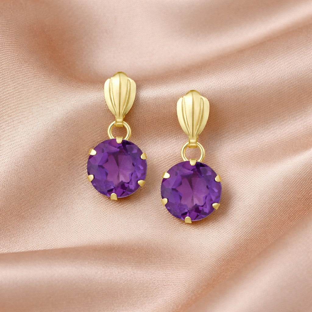 Round Amethyst Drop - detail view | Prime Jewellery
