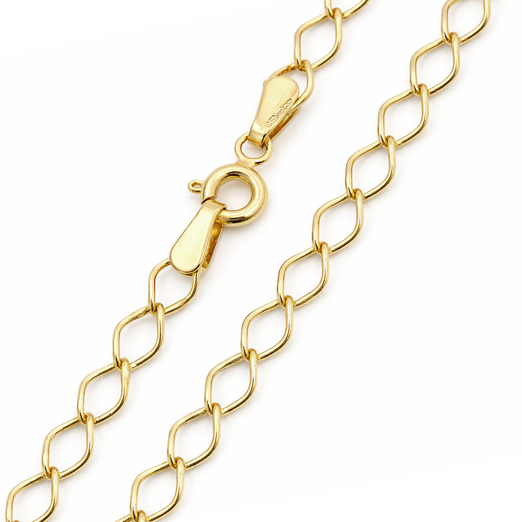 9ct Yellow Gold 16 Inch Rombo Chain