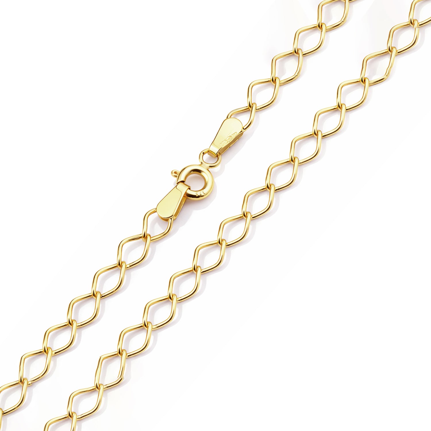 9ct Yellow Gold 18 Inch Rombo Chain