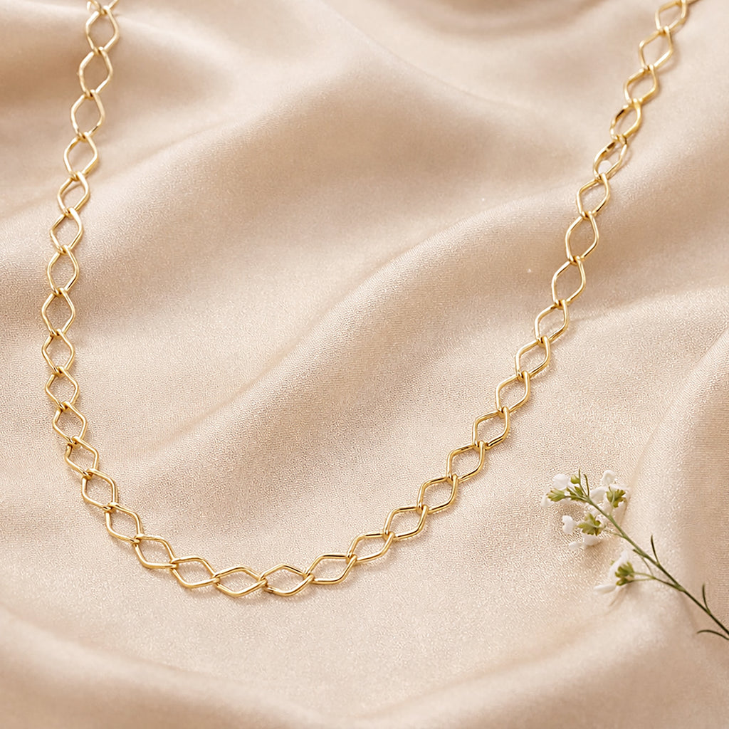 9ct Yellow Gold 18 Inch Rombo Chain