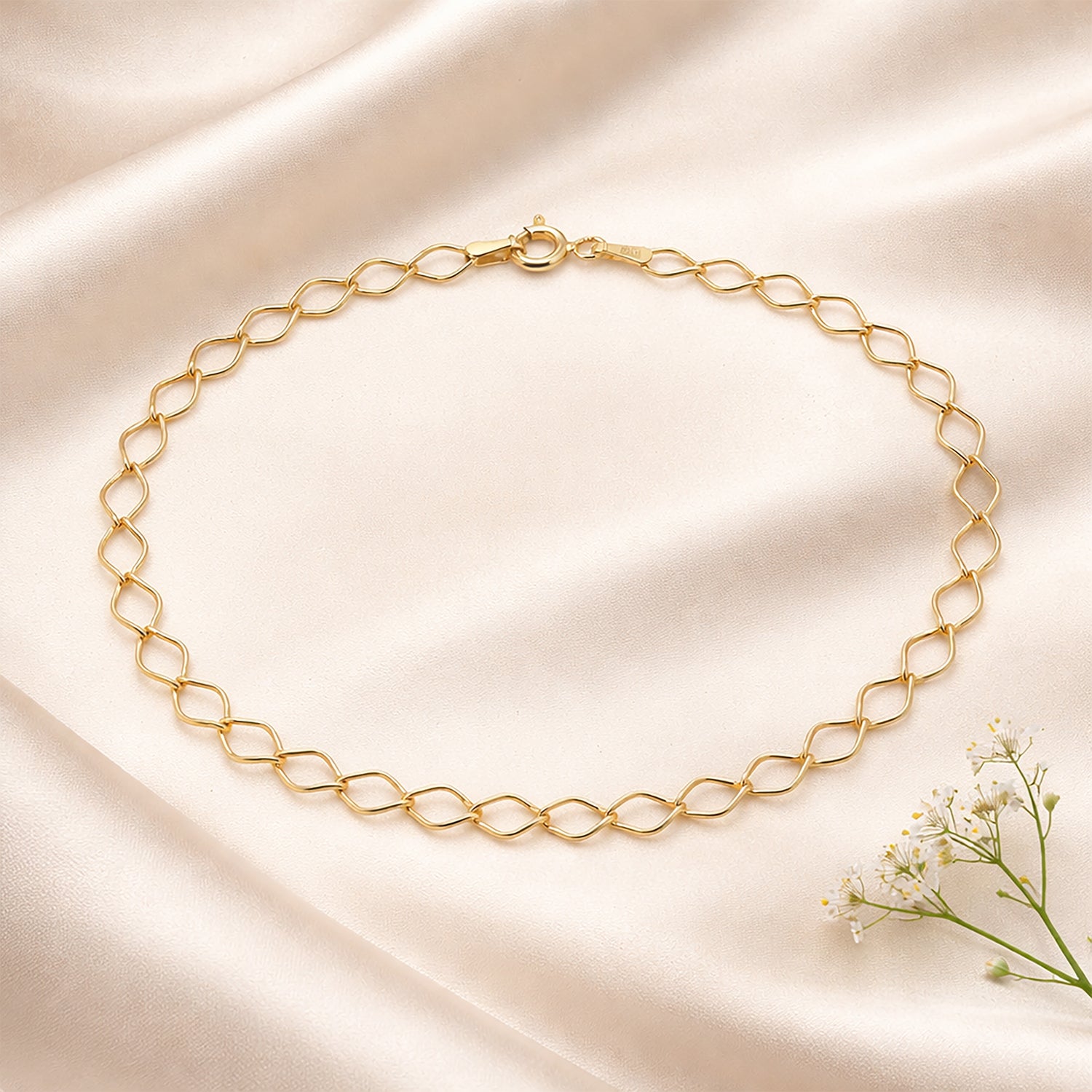 9ct Yellow Gold 7.5 Inch Rombo Bracelet