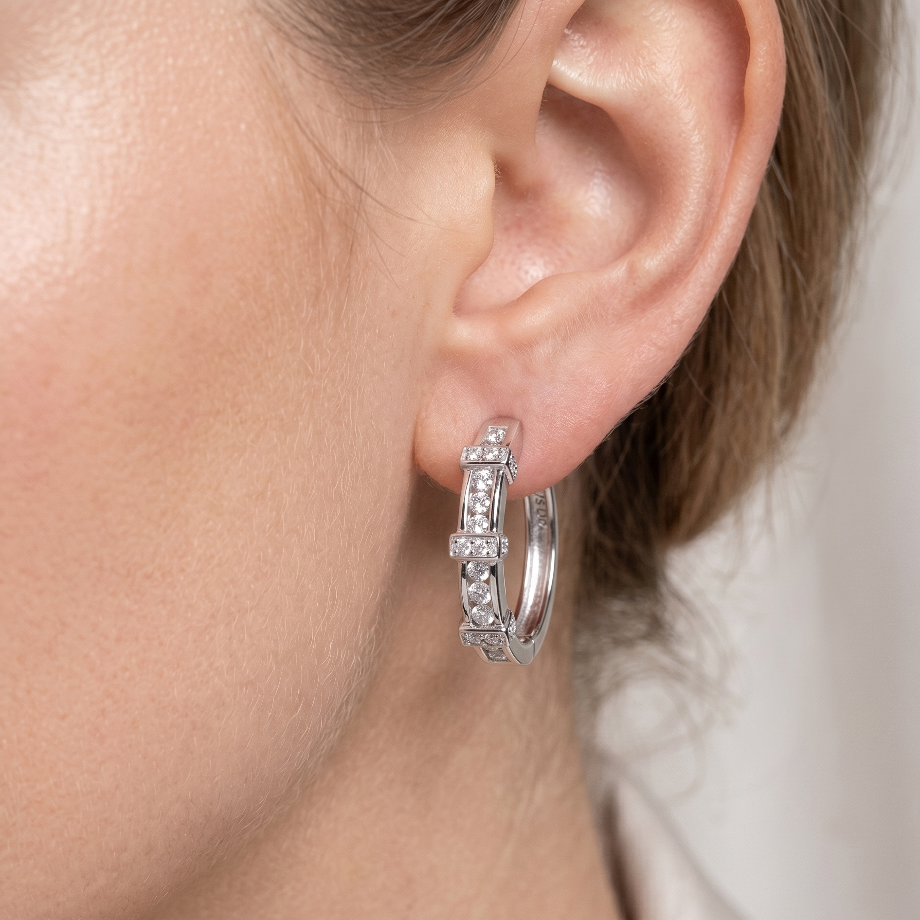 Diamond Hoop Earrings - detail view | Prime Jewellery
