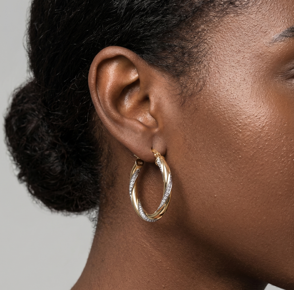 Twisted Hoop Earrings - detail view | Prime Jewellery