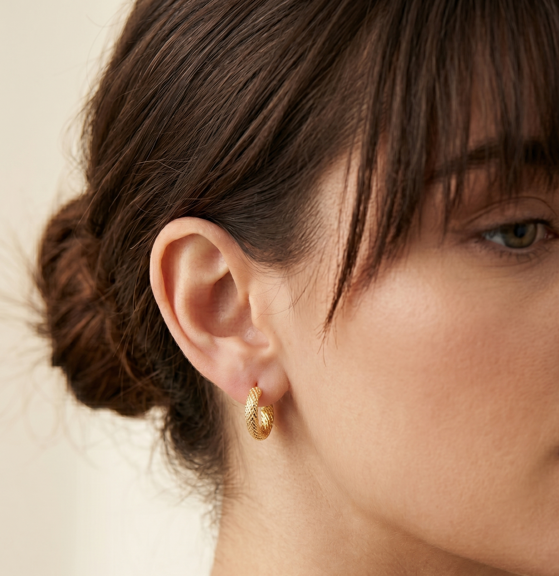 Huggie Hoop Earrings - detail view | Prime Jewellery