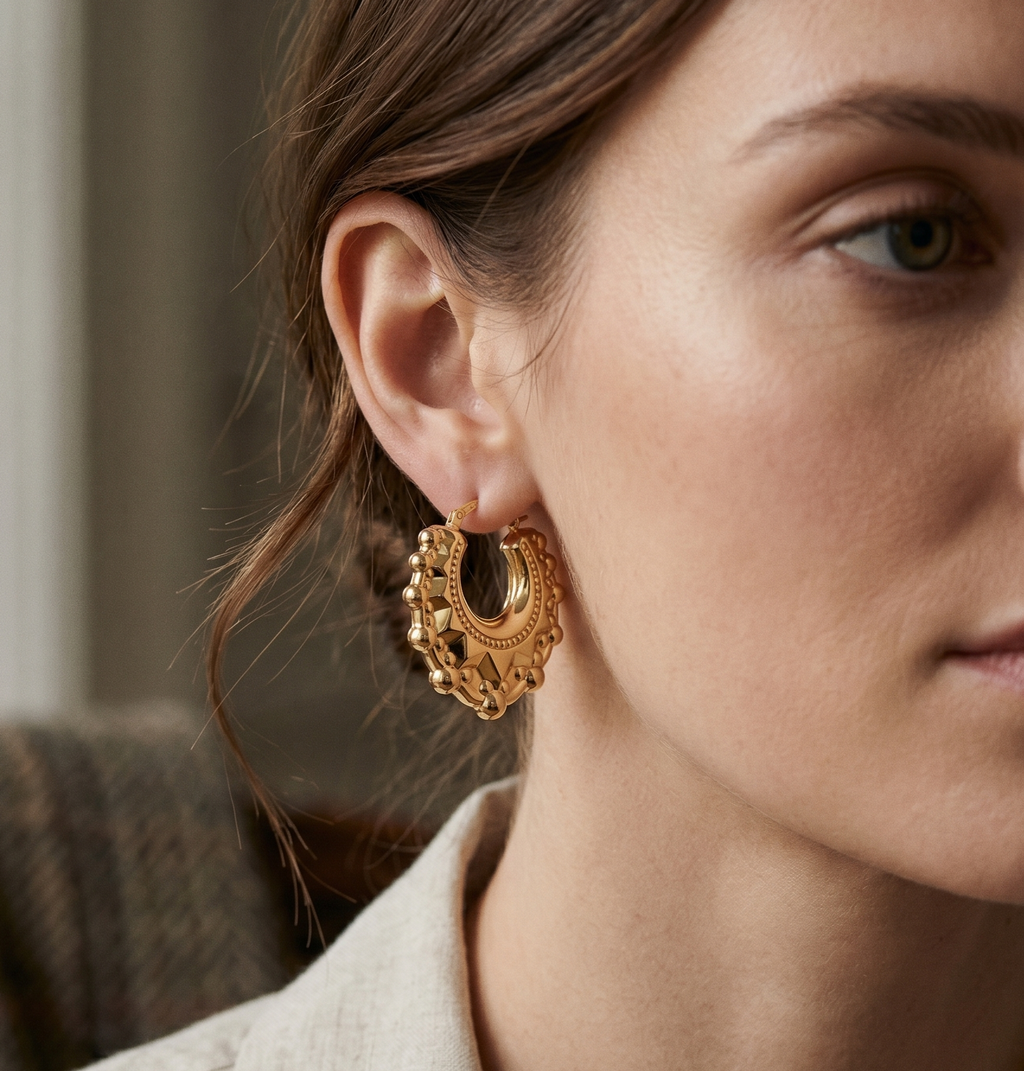 Victorian Hoop Earrings - detail view | Prime Jewellery