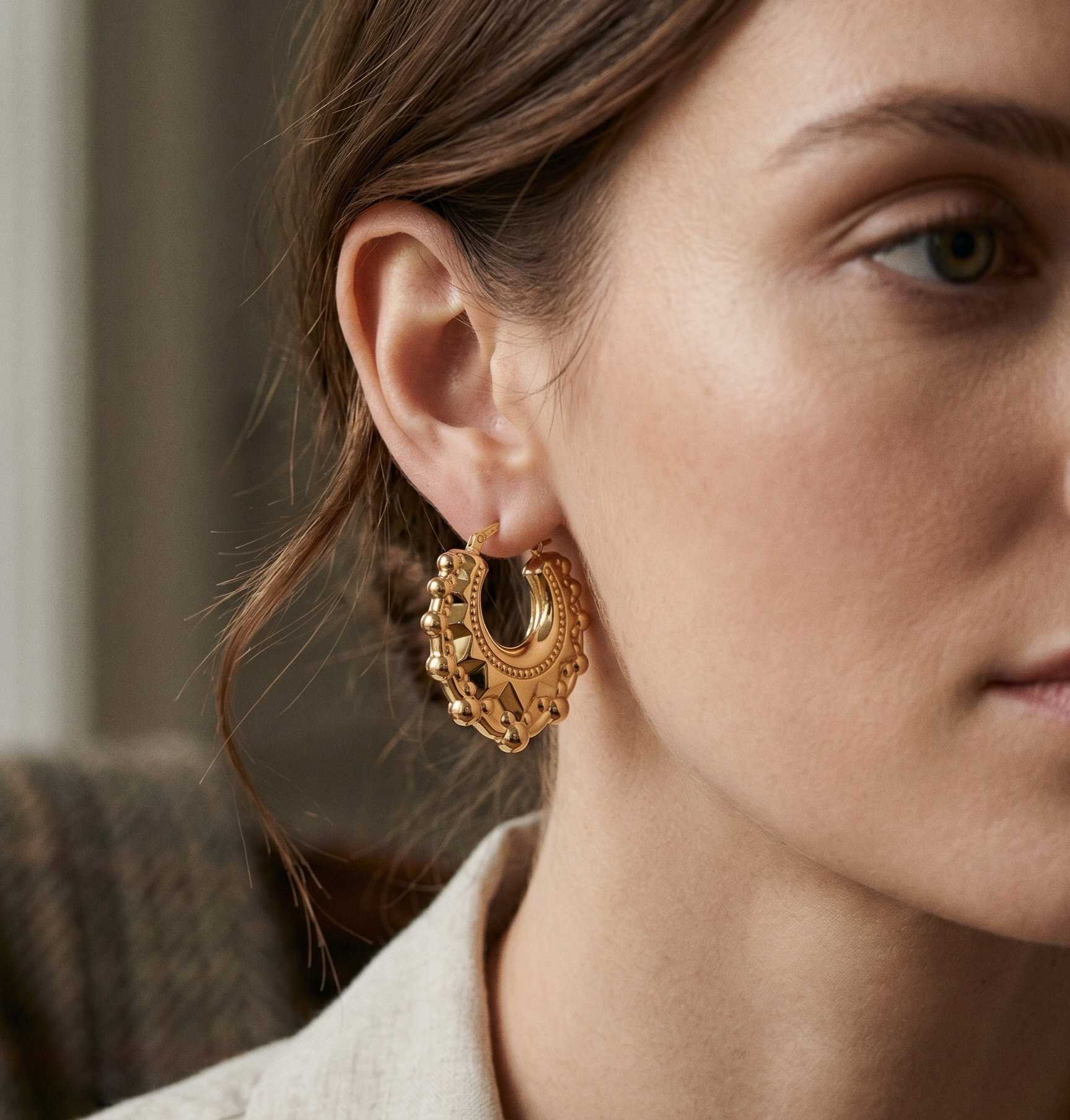 Victorian Hoop Earrings - detail view | Prime Jewellery
