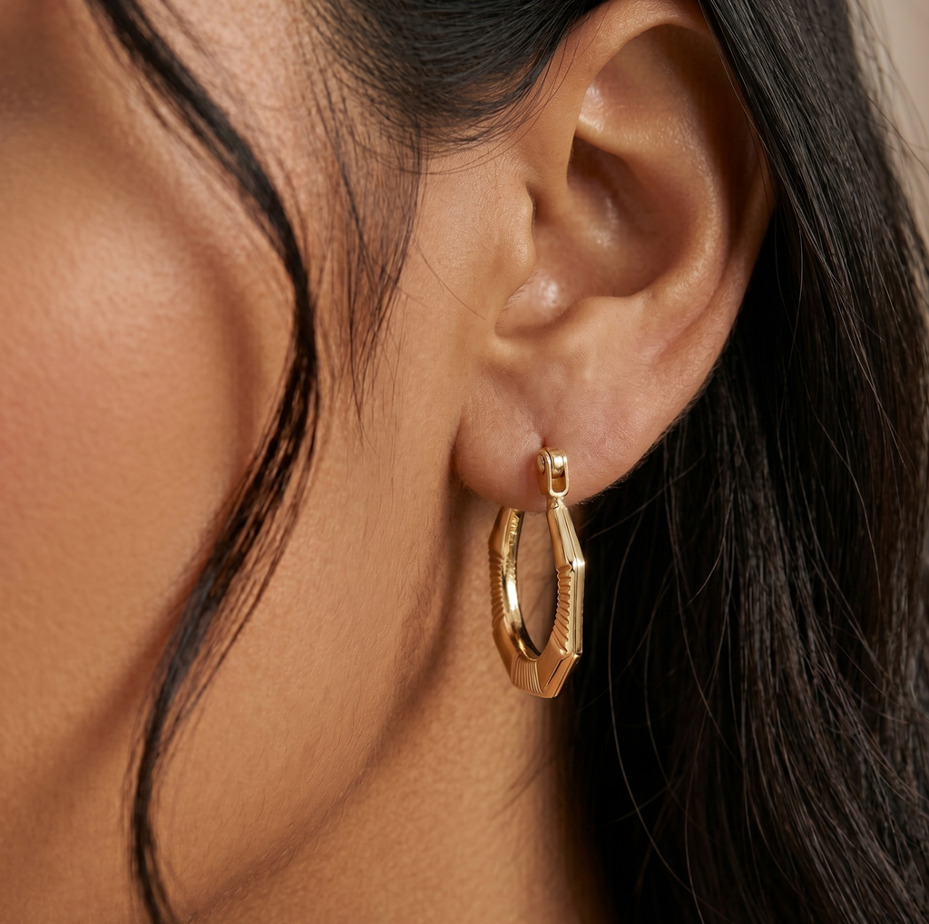 Creole Huggie Hoop - detail view | Prime Jewellery