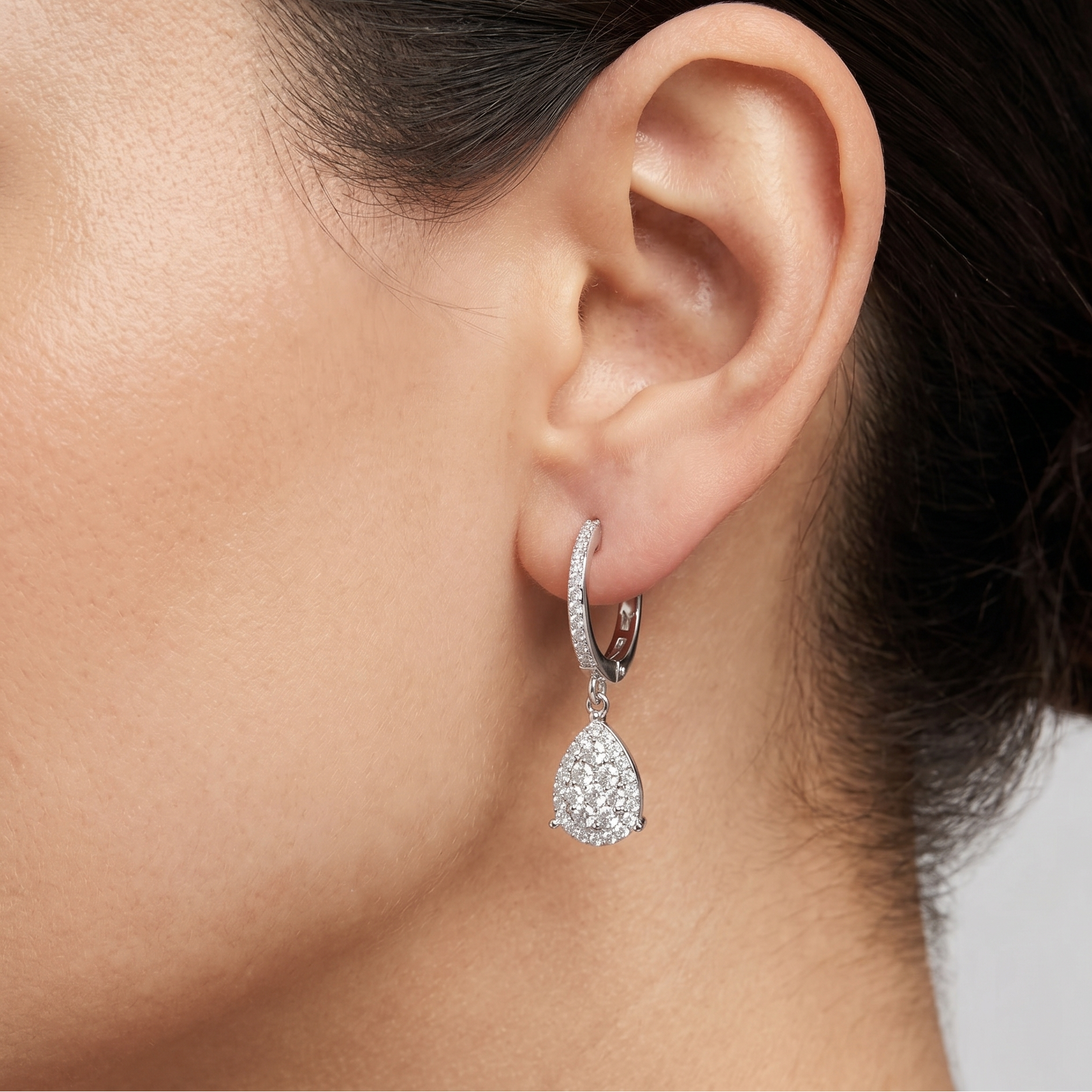 Diamond Hoop Earrings - detail view | Prime Jewellery
