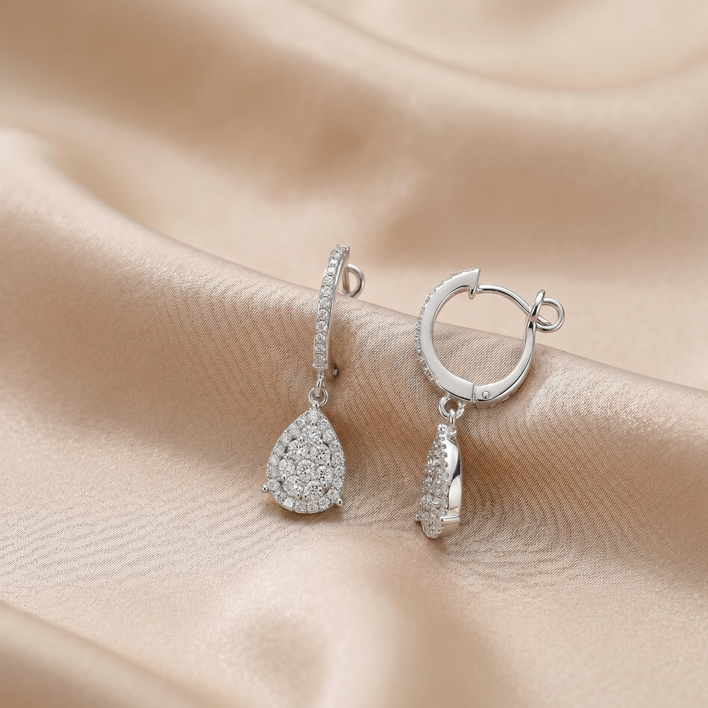 Diamond Hoop Earrings - detail view | Prime Jewellery