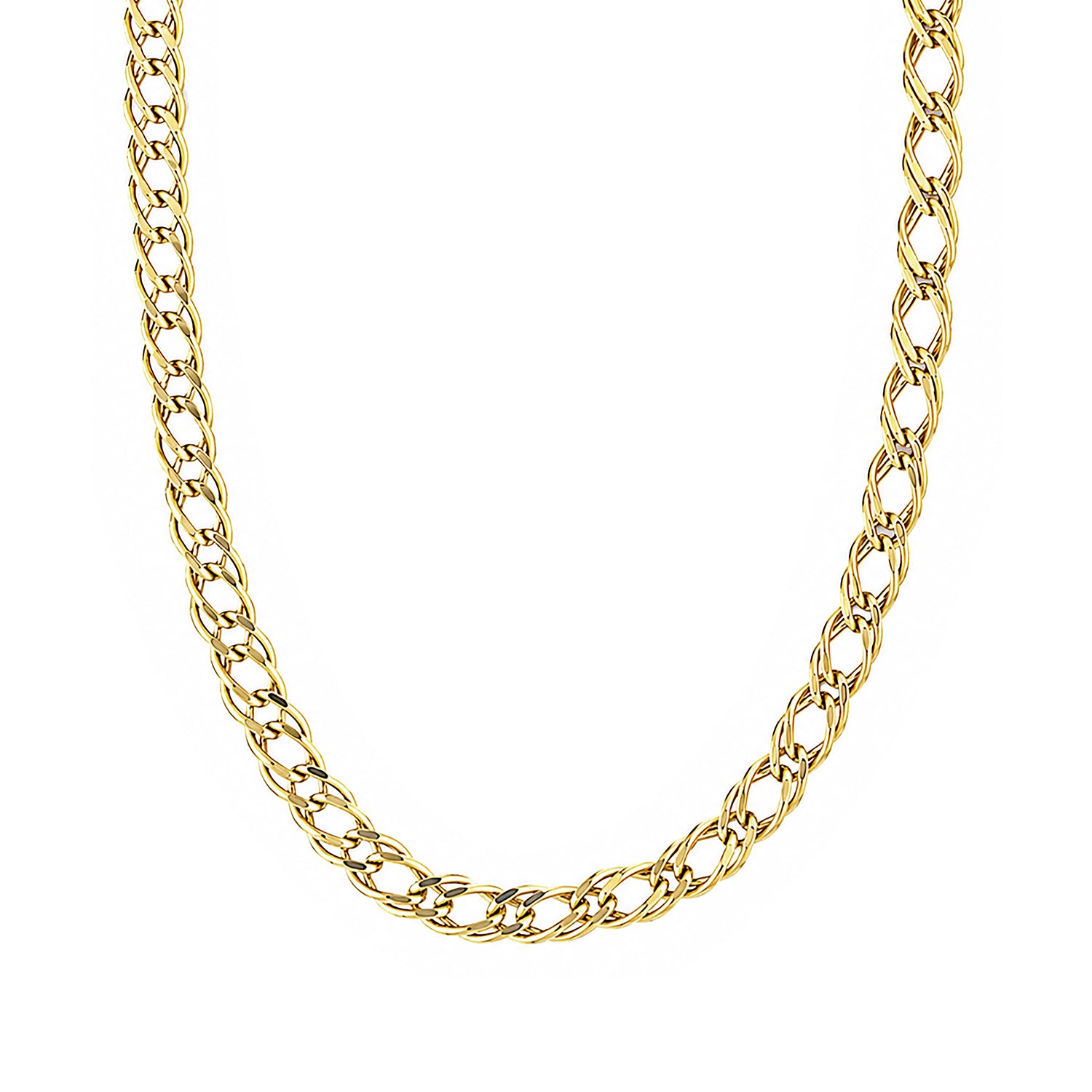 9ct Yellow Gold Fine Double Curb Chain Necklace 16 Inch