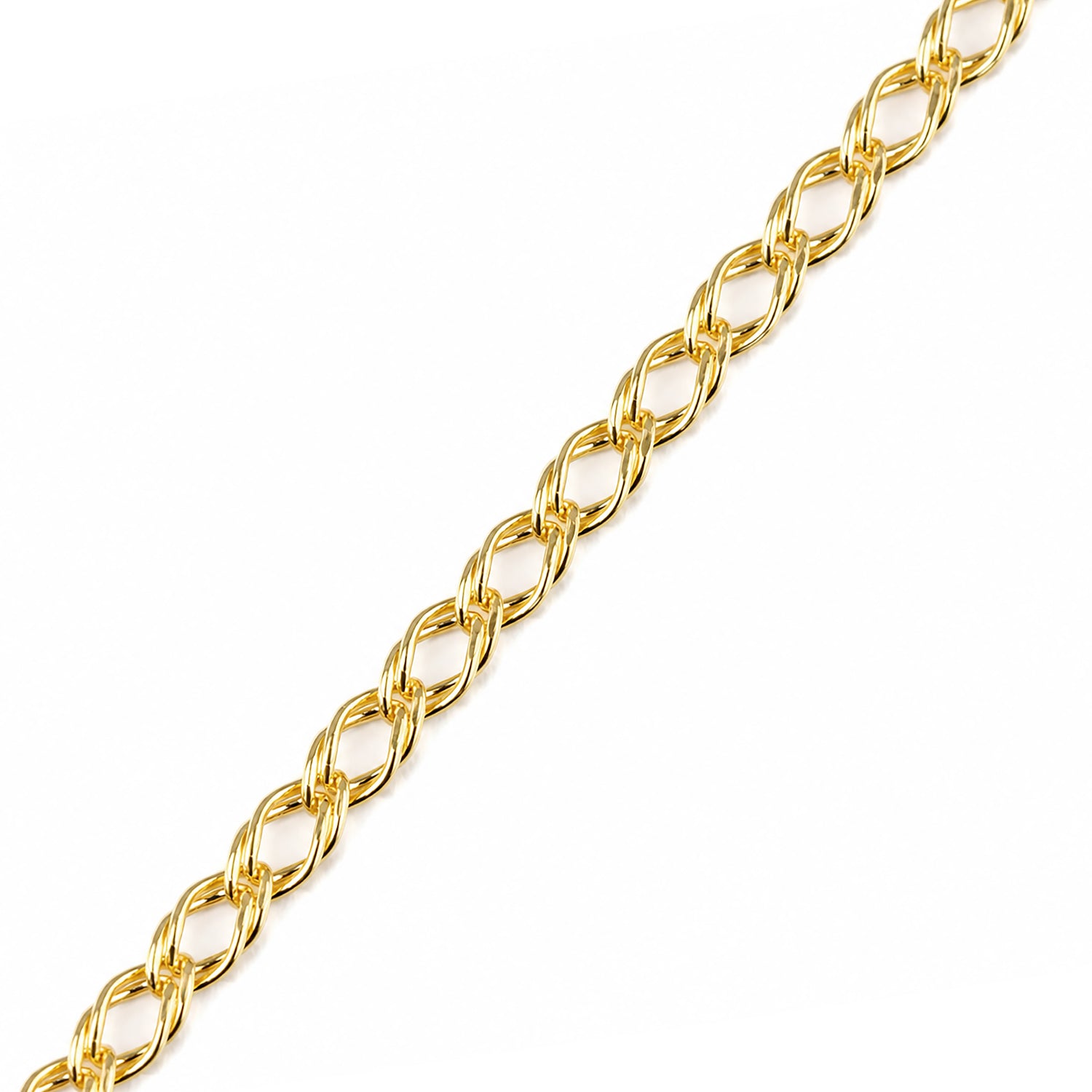 9ct Yellow Gold Fine Double Curb Chain Necklace 16 Inch