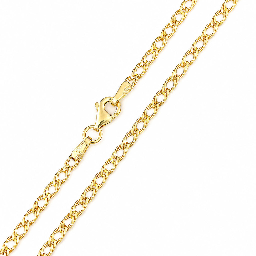 9ct Yellow Gold Fine Double Curb Chain Necklace 18 Inch