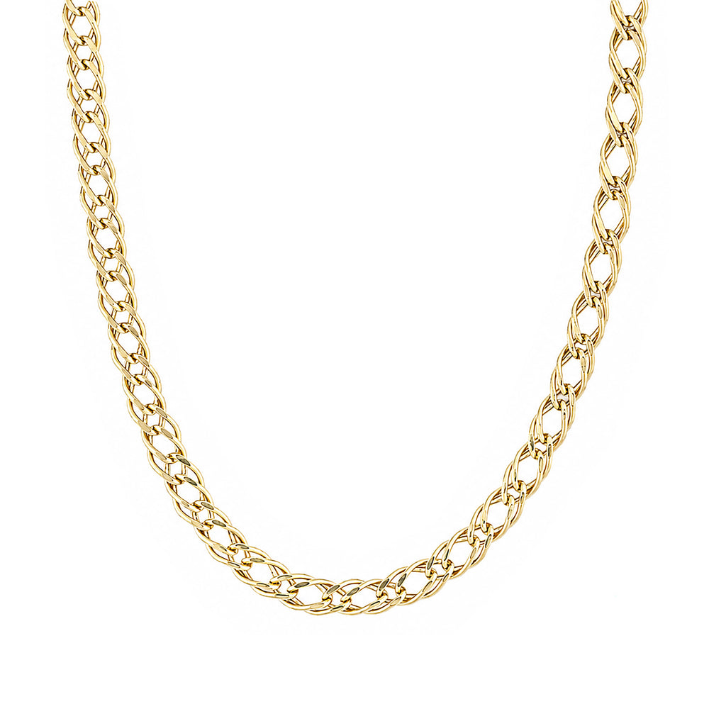 9ct Yellow Gold Fine Double Curb Chain Necklace 20 Inch