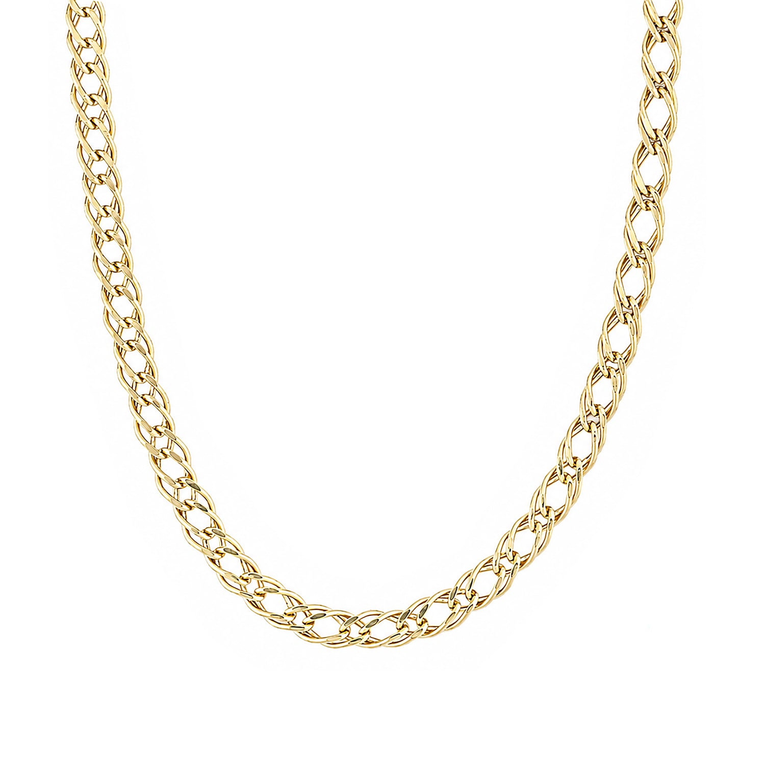 9ct Yellow Gold Fine Double Curb Chain Necklace 20 Inch