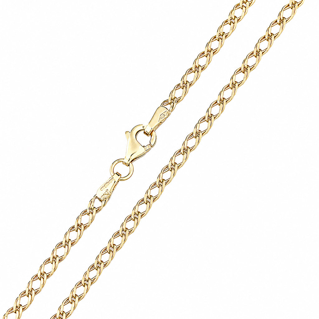 9ct Yellow Gold Fine Double Curb Chain Necklace 20 Inch