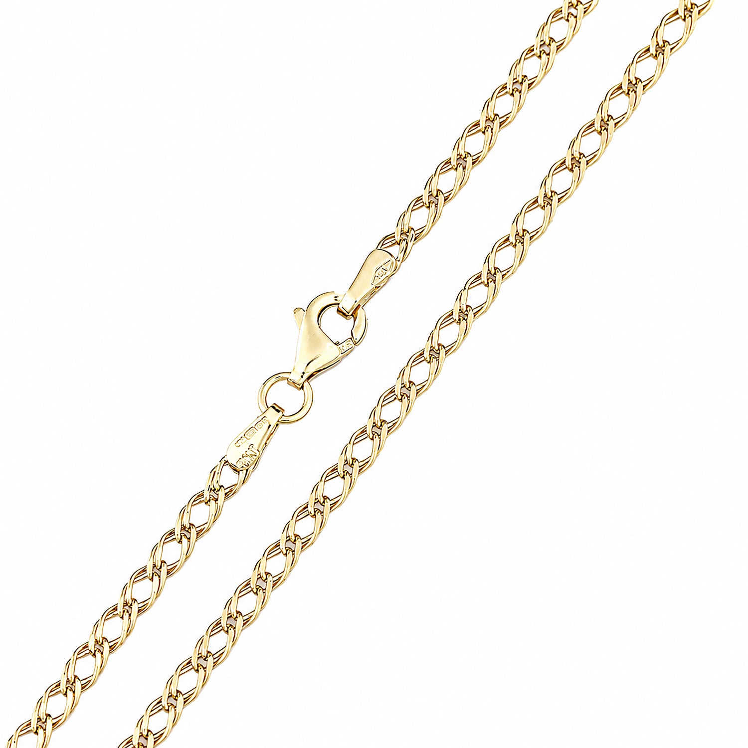9ct Yellow Gold Fine Double Curb Chain Necklace 20 Inch